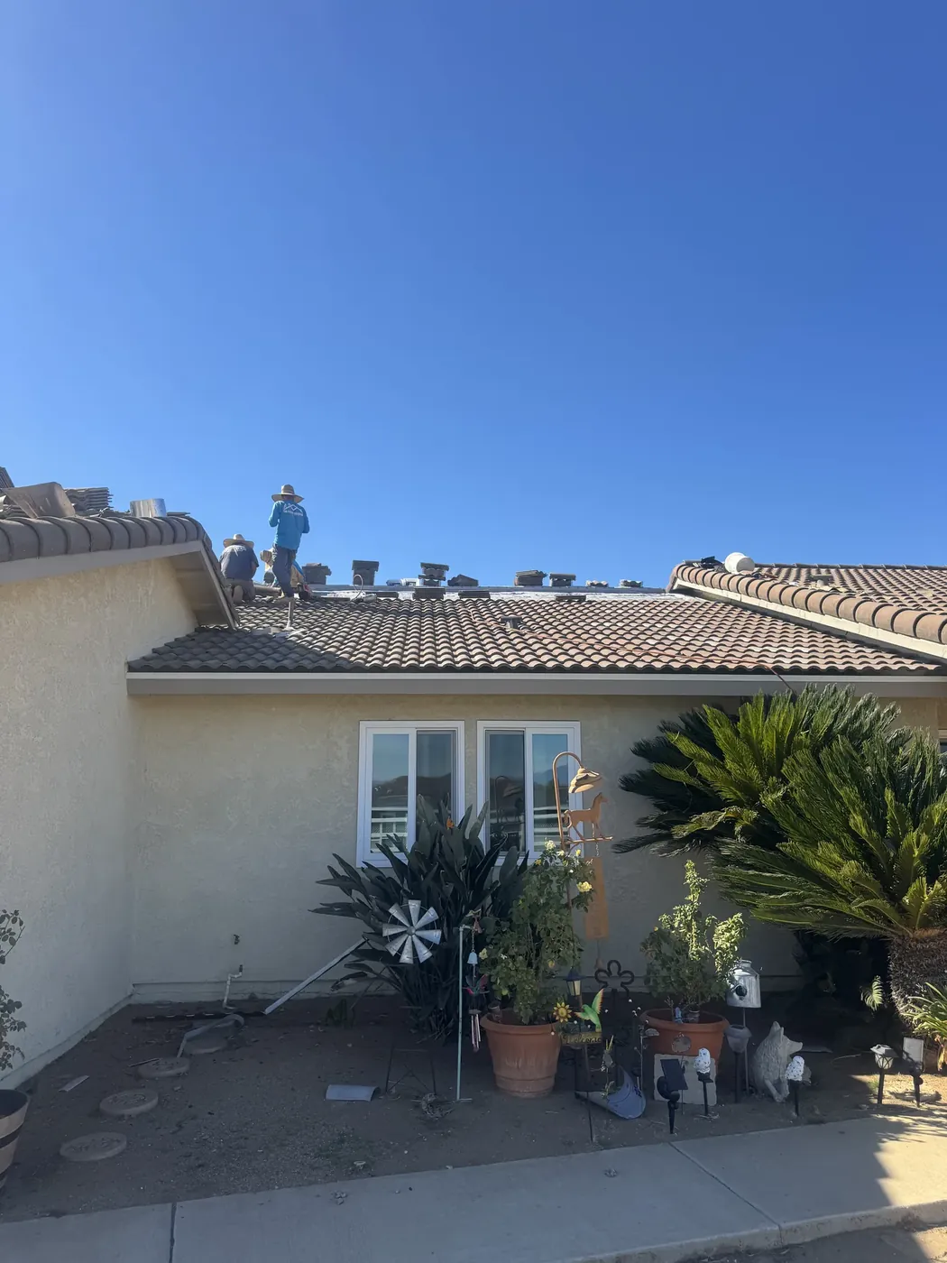 Completed tile roofing project