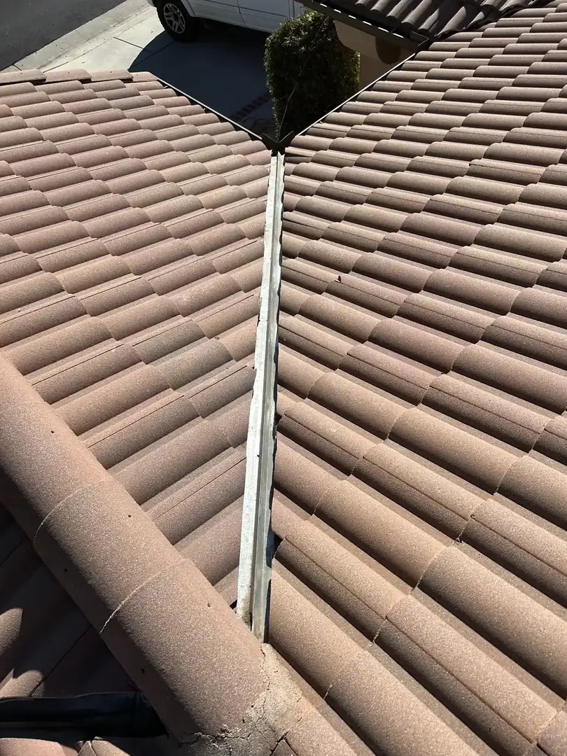 Tile roof ridge and valley repair