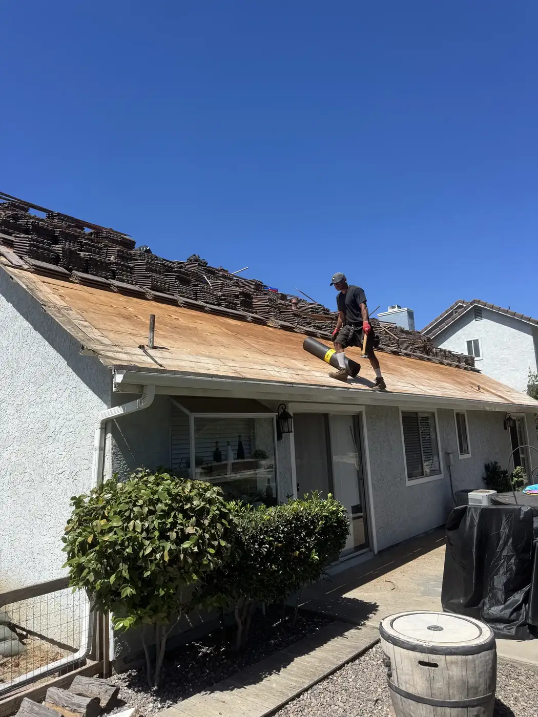 Completed tile roof repair for a homeowner