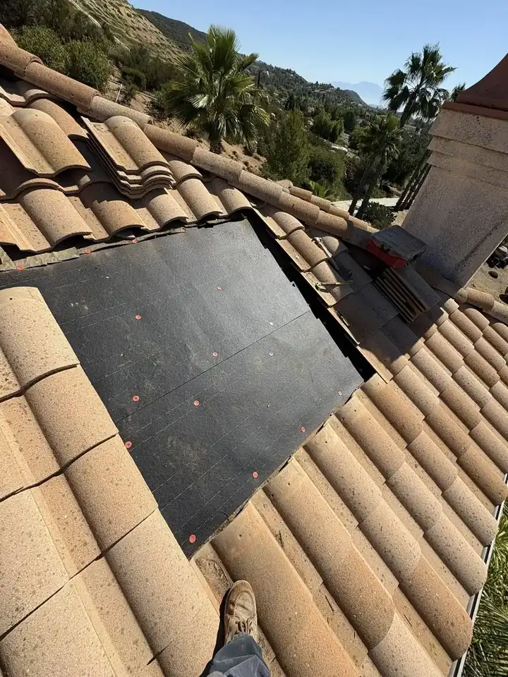 Concrete tile roof repair project