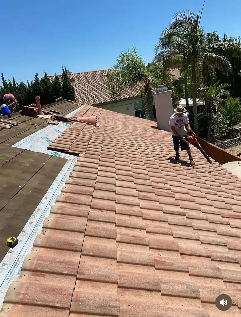 Completed roof repair on a residential home